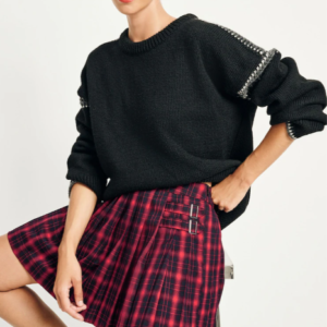 Red Tartan Pleated Kilt Mini Skirt